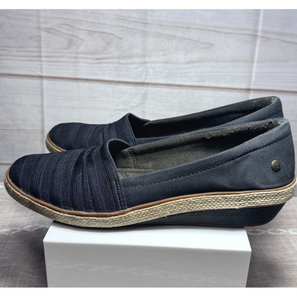 Grasshoppers Quinn Ortholite Round Toe Wedge Slip On Pumps Canvas Size 10 Keds